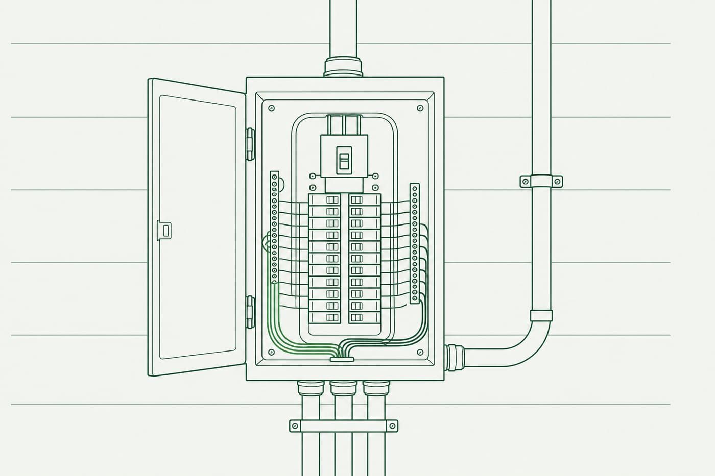 Diagram of a residential panel upgrade.