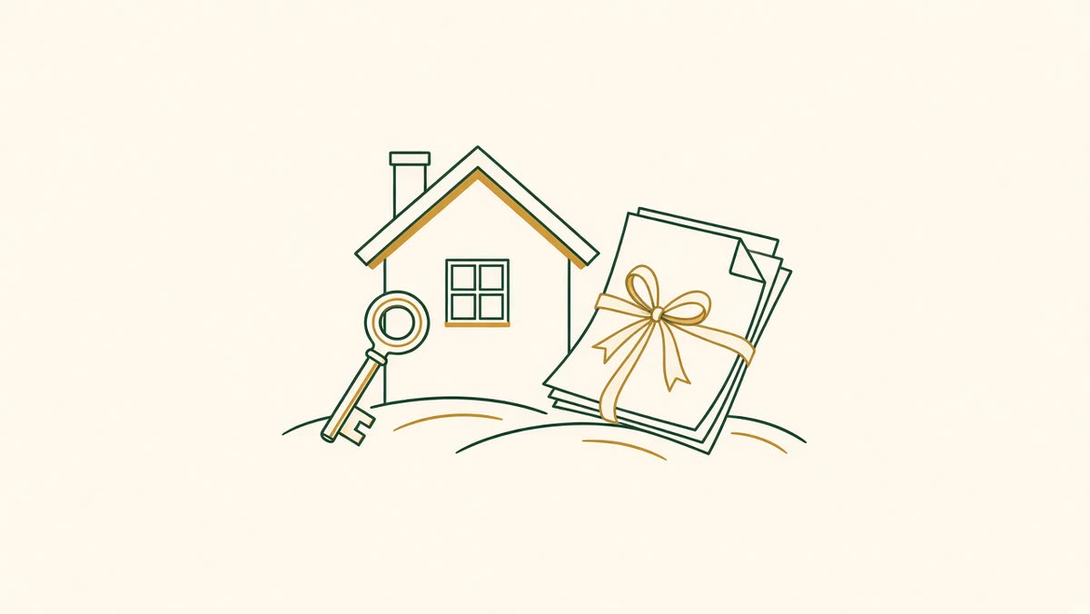 Line illustration of a CPA preparing an estate and trust tax return.